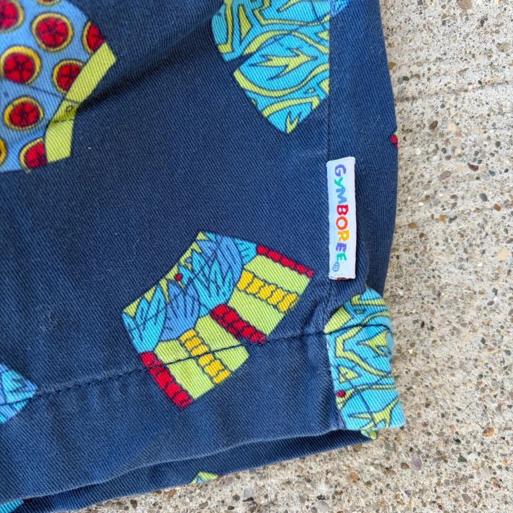 Vintage Gymboree Rainbow Tag boys colorful rint shorts pleated size XXL